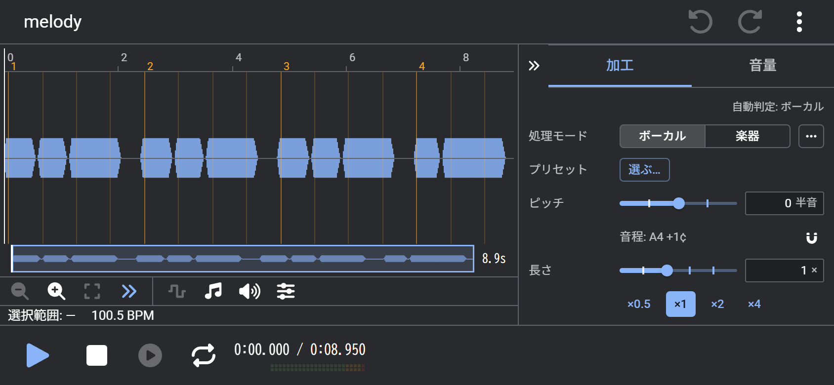 スマホを横向きにしたときの画面